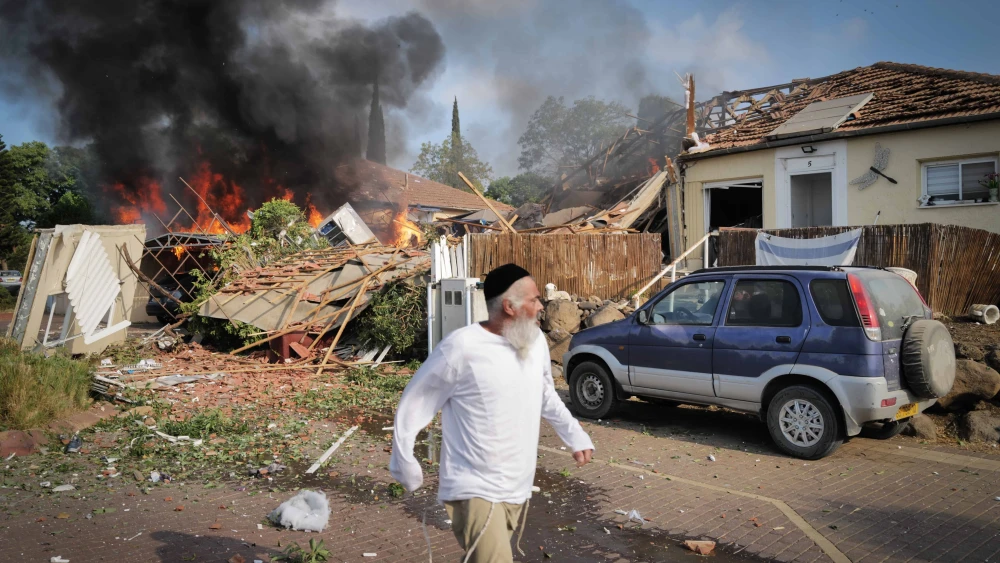 View of a house which was directly hit in a missile attack from Lebanon, in Katzrin, northern Israel, Aug. 21, 2024. Photo by Michael Giladi/Flash90.