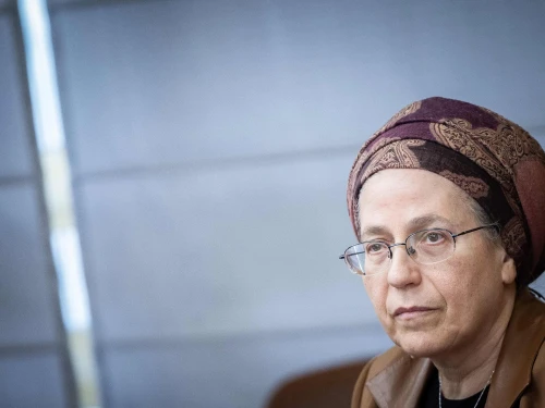 Orit Strook, national mission minister and member of the Religious Zionist Party attends a faction meeting at the Knesset, the Israeli parliament in Jerusalem, January 8, 2024. Photo by Yonatan Sindel/Flash90.