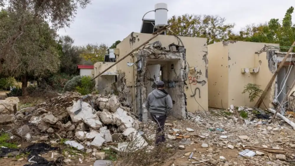 The aftermath of Hamas's Oct. 7 invasion in Kibbutz Nirim, near the Israel-Gaza border southern Israel, Jan. 21, 2024. Photo by Yossi Aloni/Flash90.
