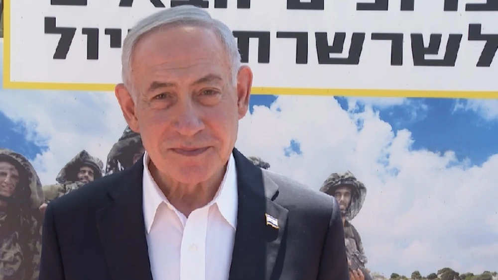 Israeli Prime Minister Benjamin Netanyahu after meeting new recruits at the IDF base at Tel Hashomer in Ramat Gan, Aug. 5, 2026. Credit: GPO.