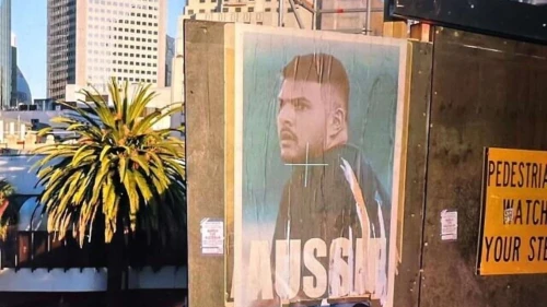 A poster in Melbourne, Australia, shows Naveed Akram, the 24-year-old shooting suspect in the Dec. 14, 2025 Chanukah massacre on Bondi Beach, February 2026. Credit: Courtesy of the Combat Antisemitism Movement.