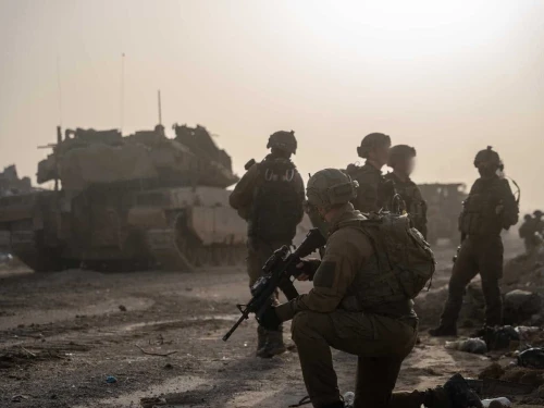Israeli soldiers from the 16th Brigade operate east of the Yellow Line in northern Gaza in this undated photo released on Jan. 17, 2026. Credit: IDF.