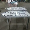 Newly minted Israeli road signs for the U.S. embassy in Jerusalem circulating in social media.