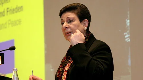 Hanan Ashrawi has served as a spokesperson for the Palestinian Authority and the Palestine Liberation Organization to American audiences for more than two decades. Credit: Carsten Sohn via Wikimedia Commons.