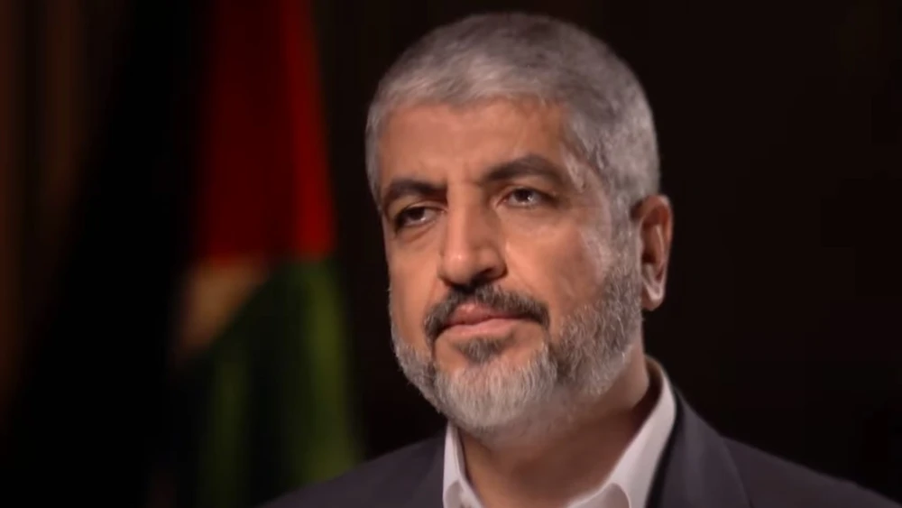 Hamas political bureau chief Khaled Mashaal speaks with BBC Middle East editor Jeremy Bowen in Qatar, 2015. Source: Screenshot.