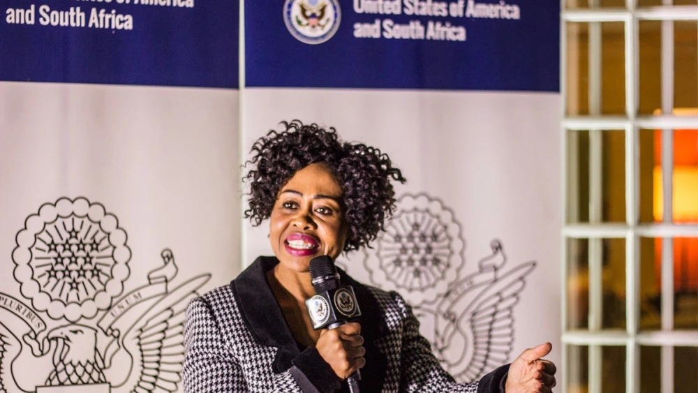 Redi Thlabi, a talk-show host, producer, author and former radio presenter, May 22, 2017. Credit: Public Domain/U.S. Embassy South Africa/U.S. State Department via Wikimedia Commons.