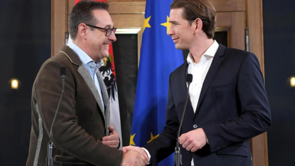 The FPÖ and ÖVP leaders, Strache and Kurz (DanielPipes.org)