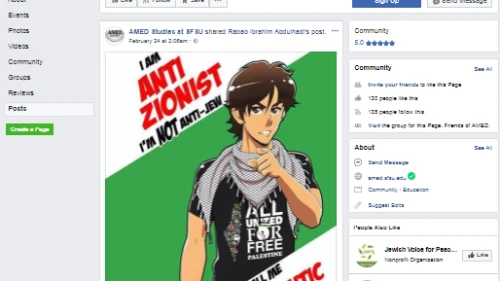 From the Arab and Muslim Ethnicities and Diasporas (AMED) Studies at San Francisco State University Facebook page. Source: Facebook.