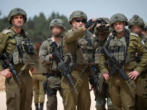 IDF Chief of Staff Lt. Gen. Eyal Zamir and senior commanders during a situational assessment near the Lebanese border on April 6, 2025. Credit: IDF.