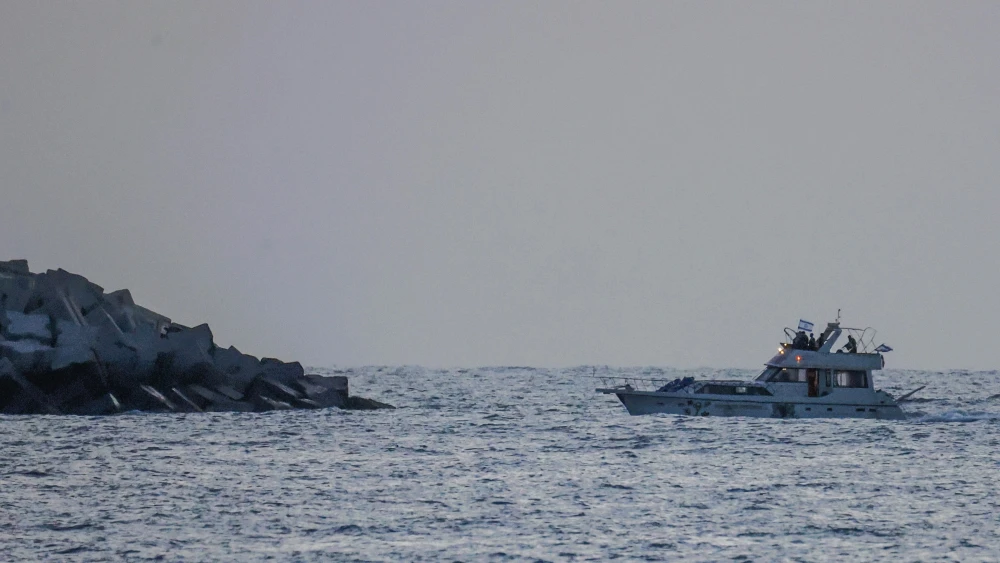 A Gaza-bound aid flotilla vessel was intercepted by the Israeli Navy in international waters and escorted toward the Israeli port of Ashdod in southern Israel, May 19, 2026. Photo by Jamal Awad/Flash90.