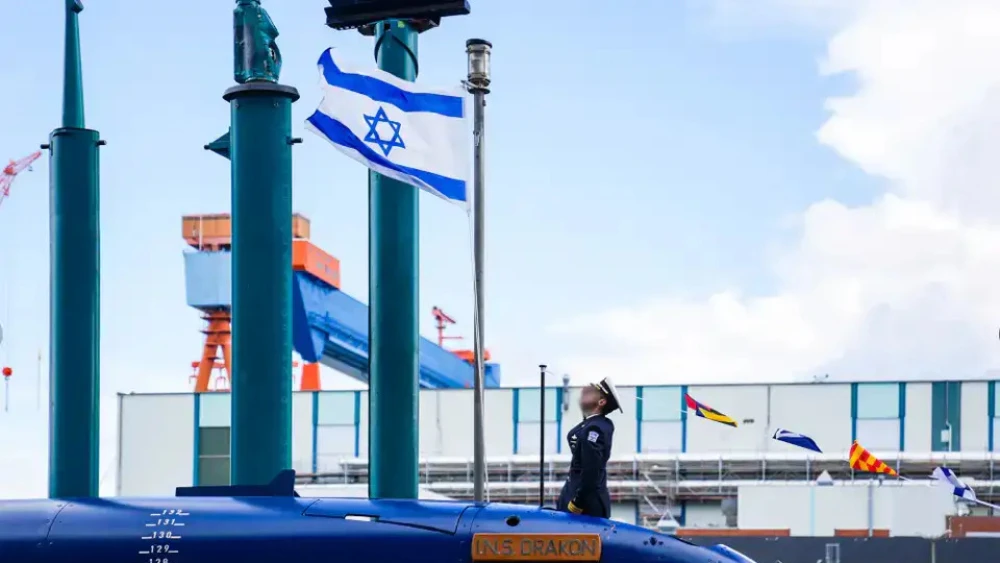 The Israeli Navy’s new INS Drakon submarine. Credit: IDF Spokesperson’s Unit.