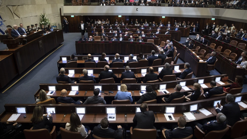 The Knesset plenum hall on the opening of the 22nd Knesset in Jerusalem, Oct. 3, 2019. Photo by Hadas Parush/Flash90.