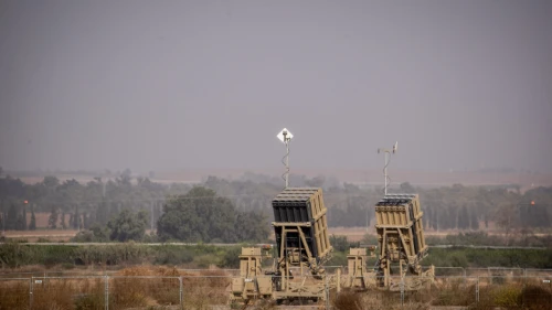 An Iron Dome battery set up near Sderot in southern Israel, near the border with the Gaza Strip, on Nov. 13, 2019. Photo by Yonatan Sindel/Flash90.