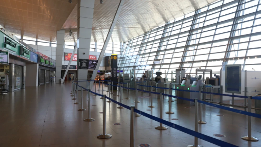 The departure hall at Israel's almost empty Ben-Gurion International Airport on Jan. 25, 2021. Photo by Yossi Aloni/Flash90.