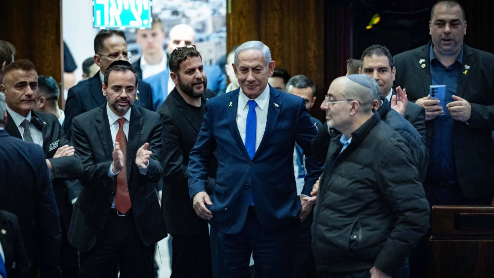 A vote on the state budget at the Knesset, the Israeli parliament in Jerusalem, March 25, 2025. Photo by Yonatan Sindel/Flash90.