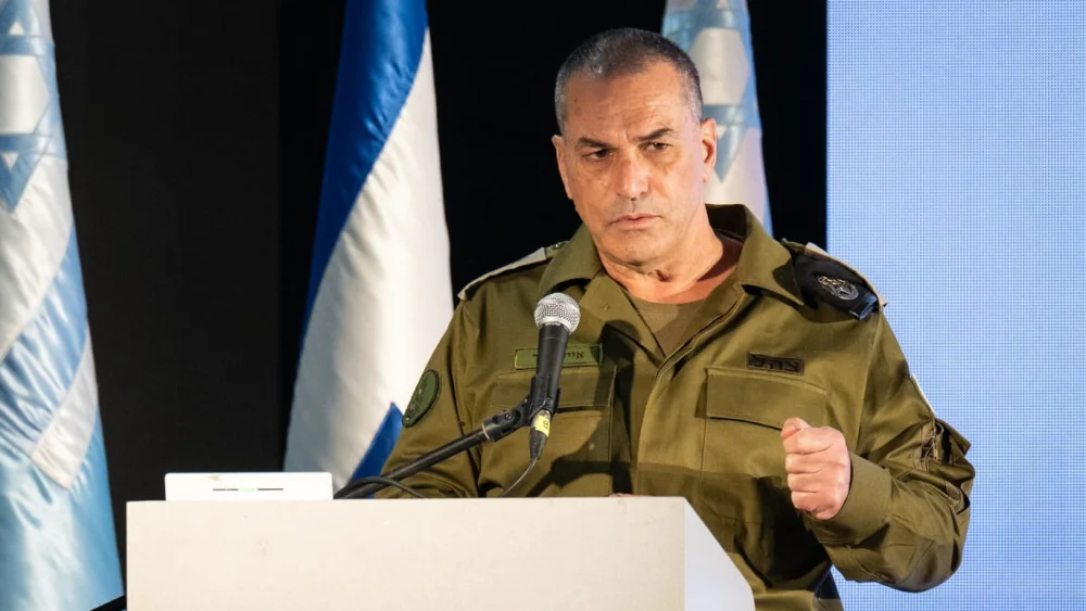 Israel Defense Forces Chief of Staff Lt. Gen. Eyal Zamir addresses senior commanders during a military conference held at the Israeli Air Force's Ramat David Base, April 27, 2026. Credit: IDF Spokesperson’s Unit.