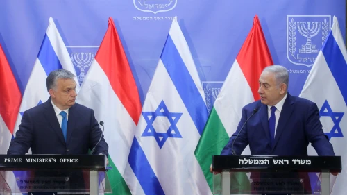 Prime Minister Benjamin Netanyahu holds a joint press conference with Hungarian Prime Minister Viktor Orbán, at the Prime Minister's Office in Jerusalem, on July 19, 2018. Photo by Marc Israel Sellem/POOL.