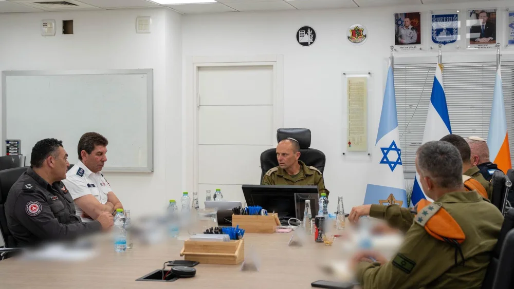 IDF OC Home Front Command Maj. Gen. Shai Klapper at a meeting with representatives of emergency organizations on May 6, 2026. Credit: IDF.