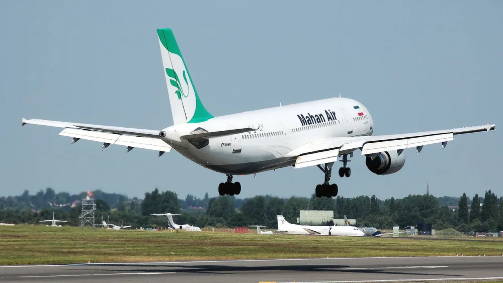 A Mahan Air Airbus A300B4-600 lands at Birmingham International Airport, England. Photo by Adrian Pingstone via Wikimedia Commons.