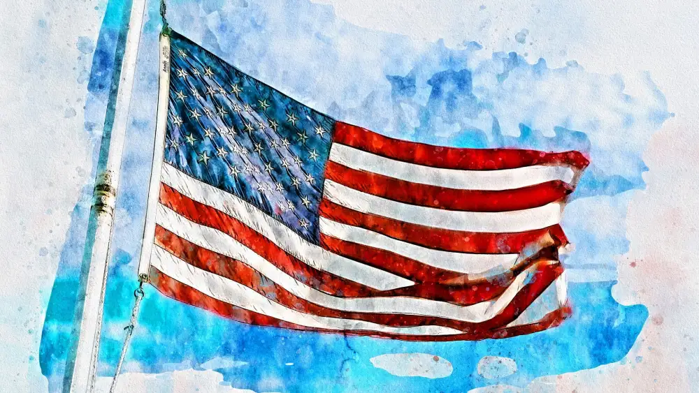 American flag, watercolor. Credit: Pixabay.