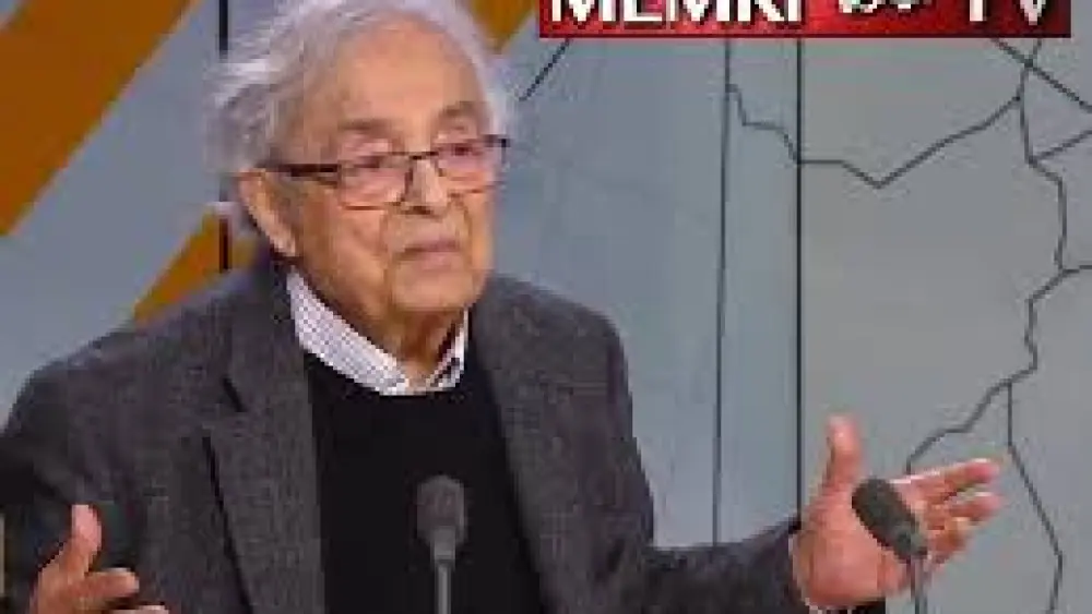Syrian poet Ali Ahmad Said Esber, widely known by his nom de plume Adonis, was interviewed on April 15 by France 24 TV (Credit: MEMRI)