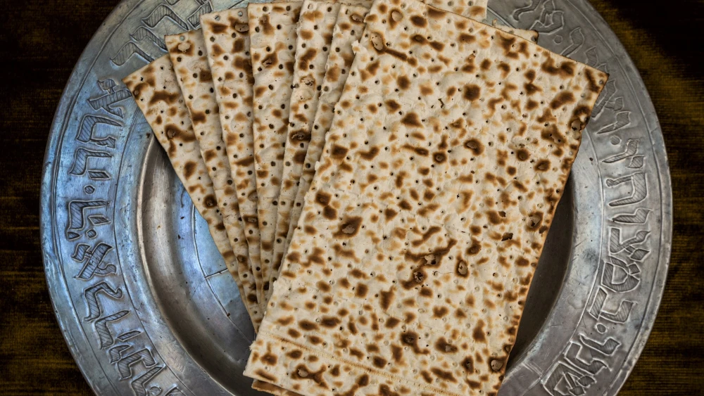 Matzah on Silver Platter
