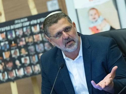 Likud Party MK Avichai Boaron speaks during a Knesset Education, Culture and Sports Committee meeting at the parliament in Jerusalem, Feb. 19, 2025. Photo by Yonatan Sindel/Flash90.