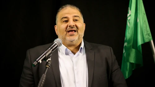 Ra'am Party leader Mansour Abbas speaks during a press conference in Nazareth on April 1, 2021. Photo by David Cohen/Flash90.