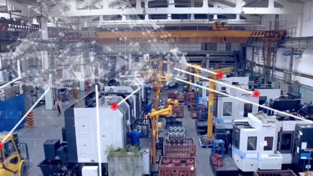 A view of a Plataine manufacturing plant. Plataine’s optimization systems have been installed in heavy industrial plants, such as wind-turbine manufacturing, automotive supplies, furniture manufacturers and civilian-aircraft production sites. Credit: Courtesy.