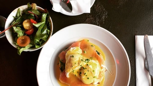 Click photo to download. Caption: Eliana Rudee's brunch during her recent staycation in Tel Aviv. Credit: Courtesy Eliana Rudee.