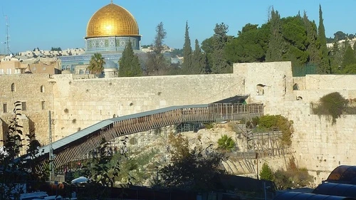 Click photo to download. Caption: The Mughrabi Bridge. Credit: Seth J. Frantzman.