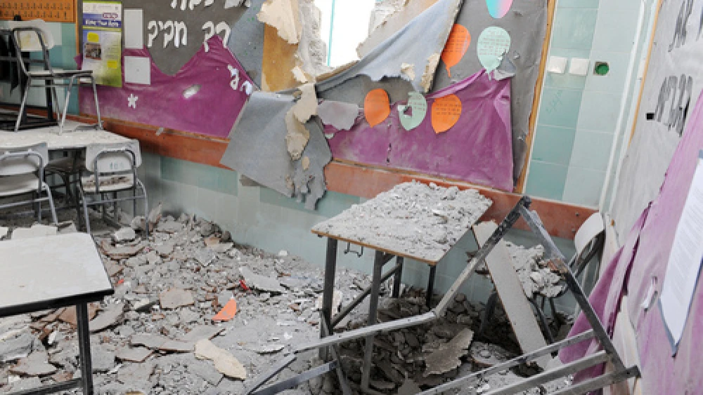 Click photo to download. Caption: A Grad rocket destroyed this kindergarten classroom in Beersheva, Israel on Dec. 31, 2008. Credit: Avi Ohayon/GPO.