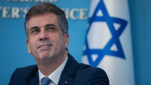 Foreign Minister Eli Cohen attends a press conference at the Prime Minister's Office in Jerusalem, Jan. 25, 2023. Photo by Yonatan Sindel/Flash90.