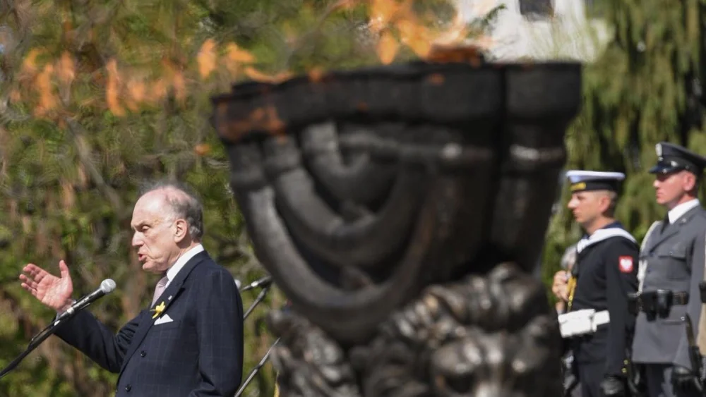 World Jewish Congress President Ronald S. Lauder speaks at Poland's official ceremony commemorating the 75th anniversary of the Warsaw Ghetto Uprising. Credit: World Jewish Congress.