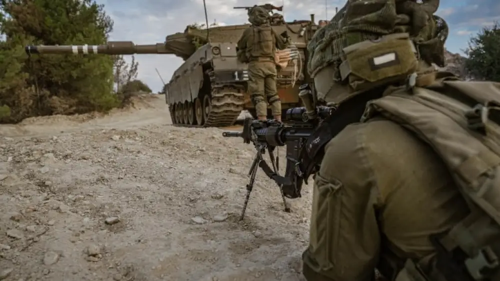 Israeli soldiers patrol near the border with Lebanon, Nov. 1, 2023. Photo by Ayal Margolin/Flash90.