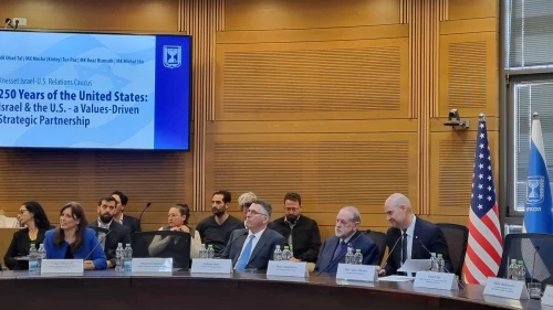 U.S. Ambassador Mike Huckabee attends the Knesset Caucus for Israel–US Relations