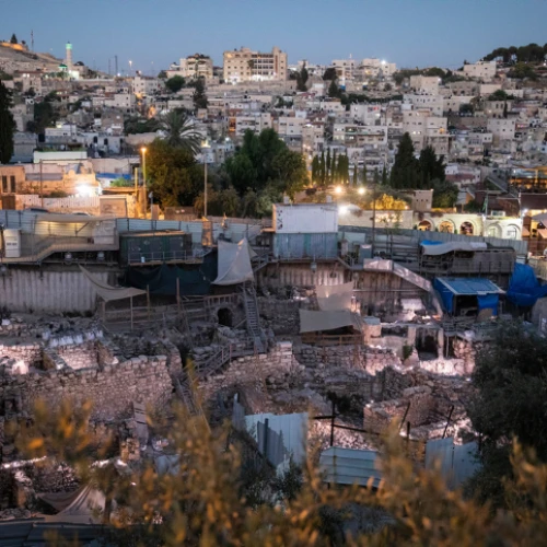 The Givati Parking Lot excavation grounds next to the City of David National Park, across the street from the Old City walls surrounding the Al Aqsa mosque compound, July 14, 2019. Photo by Hadas Parush/Flash90.