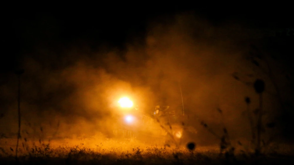 IDF Artillery Corps seen firing towards Hezbollah targets in Lebanon, on the Israel Lebanon border on Aug. 26, 2020. Photo by David Cohen/Flash90.
