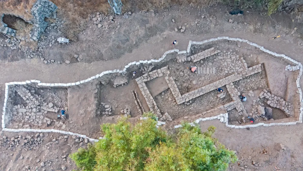 The Israel Antiquities Authority excavations at Nafah in the central Golan Heights. Photo by Assaf Peretz/Israel Antiquities Authority.