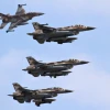 A squadron of F16Ds fly through the sky. June 28, 2010. Photo by Ofer Zidon/Flash90