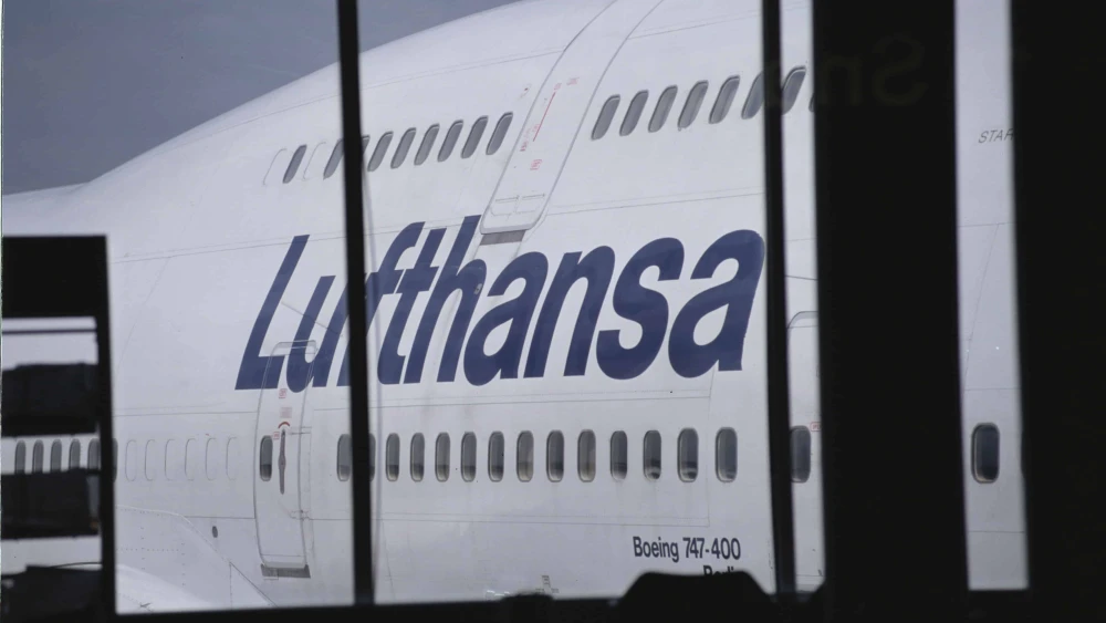 Lufthansa Airlines at a Frankfurt Airport terminal. Photo by James Leynse/Corbis via Getty Images.
