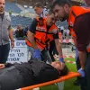United Hatzalah emergency personnel treating a patient at a mass-casualty simulation at Teddy Stadium in Jerusalem. Photo by Eliana Rudee.