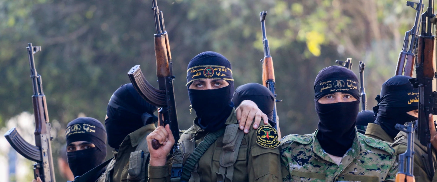 Palestinian Islamic Jihad members attend a funeral in Gaza, Sept. 8, 2019. Photo by Hassan Jedi/Flash90.