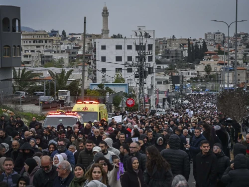 Israeli Arabs protest in Sakhnin