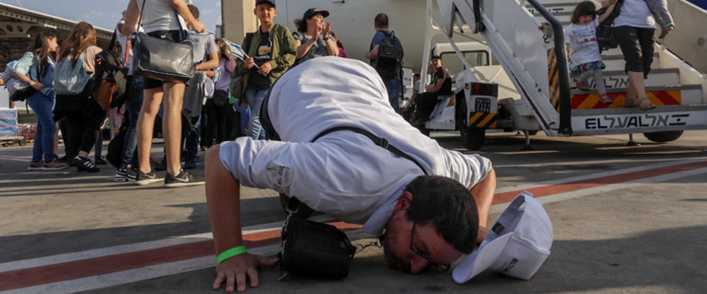 The arrival of French Jews who made aliyah, at Ben Gurion International Airport on July 10, 2017. Photo by Nati Shohat/Flash90