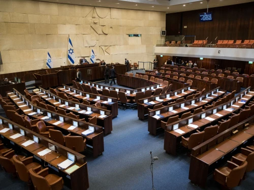 A general view of the assembly hall in the Israeli parliament in Jerusalem on June 12, 2019. Photo by Yonatan Sindel/Flash90.