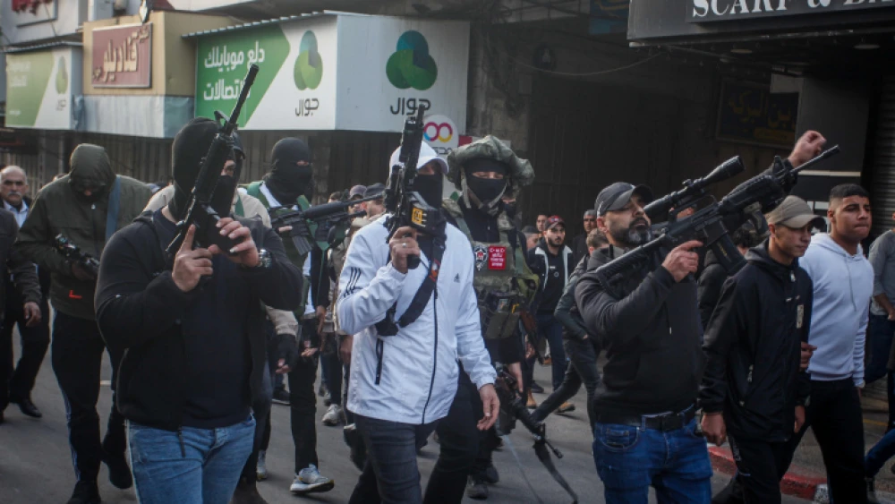 Palestinian gunmen in Nablus, Feb. 22, 2023. Photo by Nasser Ishtayeh/Flash90.