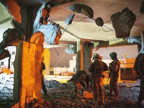 Israel Defense Forces soldiers following the demolition of a home belonging to Ahmed Himoni, a terrorist behind the Oct. 1, 2024, Jaffa light rail shooting, Oct. 5, 2025. Credit: IDF.