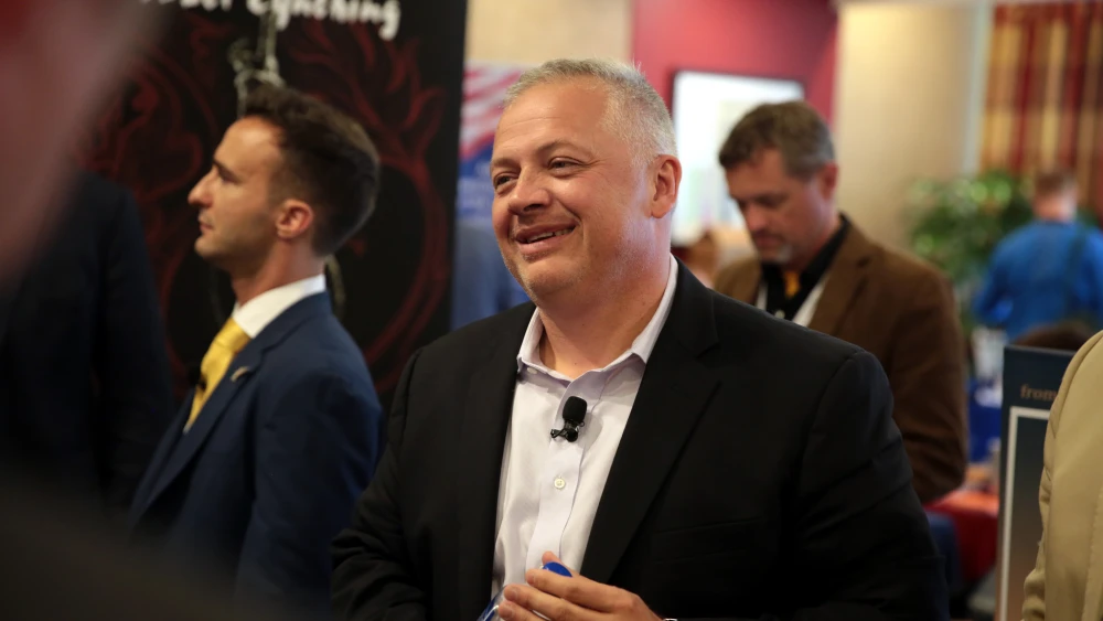 Denver Riggleman speaking with attendees at the 2018 Young Americans for Liberty National Convention at the Sheraton Reston Hotel in Reston, Va. Credit: Gage Skidmore via Flickr.