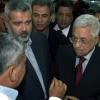 Hamas Prime Minister Ismail Haniyeh (left) and Palestinian Authority leader Mahmoud Abbas visit Odwan Hospital in the northern Gaza Strip, Nov. 8, 2006. Photo by Ahmad Khateib/Flash90.